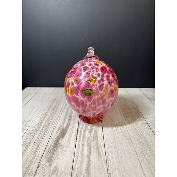 Vintage Bohemia Blown Glass Czech Republic Ornament Home Decorative Red Pink - Picture 2 of 7
